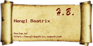 Hengl Beatrix névjegykártya